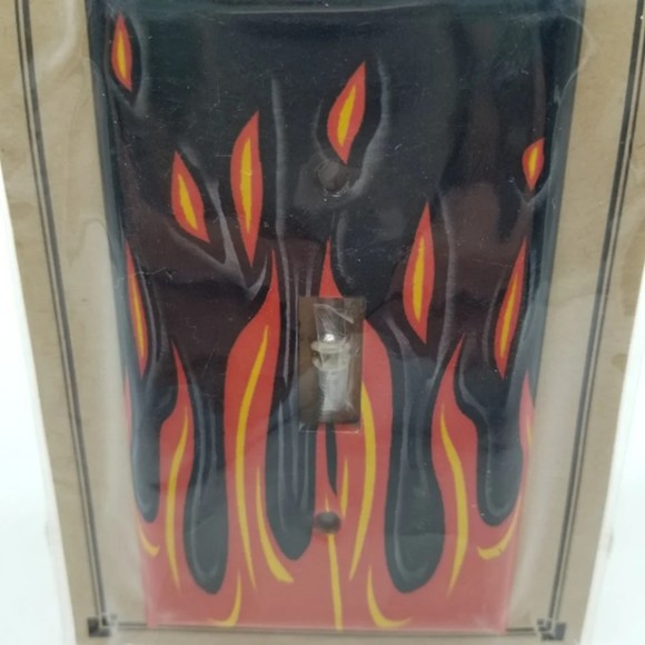 Flames Fire Single Switch Plate Cover Decoupage Handcrafted Art Plates USA - Picture 4 of 4